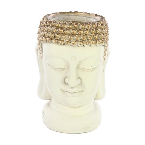 BUDDHA PORTAVASO 25X24X35CM BIANCO ORO
